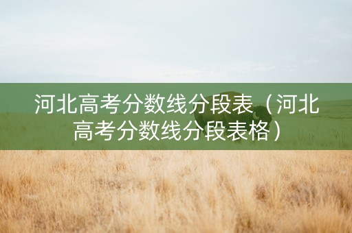河北高考分数线分段表（河北高考分数线分段表格）