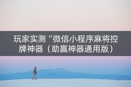 玩家实测“微信小程序麻将控牌神器（助赢神器通用版）