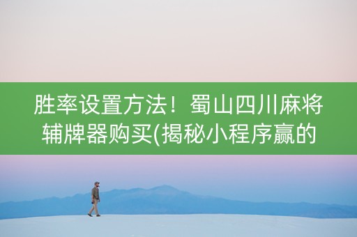 胜率设置方法！蜀山四川麻将辅牌器购买(揭秘小程序赢的秘诀)