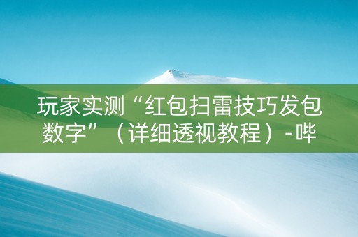 玩家实测“红包扫雷技巧发包数字”（详细透视教程）-哔哩哔哩