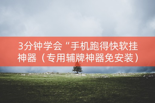 3分钟学会“手机跑得快软挂神器（专用辅牌神器免安装）