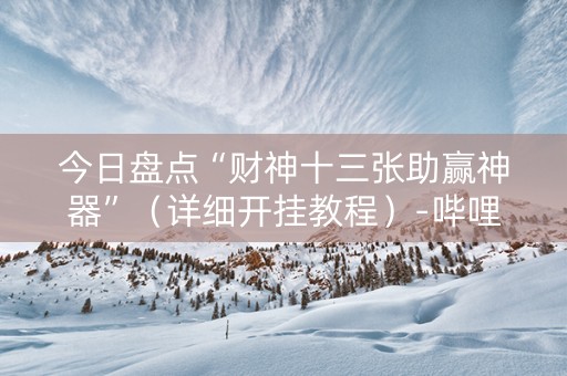 今日盘点“财神十三张助赢神器”（详细开挂教程）-哔哩哔哩
