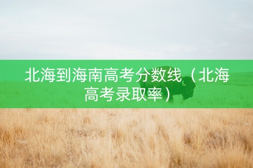 北海到海南高考分数线（北海高考录取率）