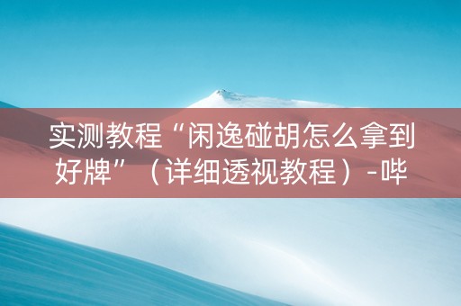 实测教程“闲逸碰胡怎么拿到好牌”（详细透视教程）-哔哩哔哩