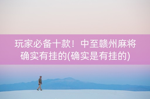 玩家必备十款！中至赣州麻将确实有挂的(确实是有挂的)