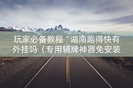 玩家必备教程“湖南跑得快有外挂吗（专用辅牌神器免安装）