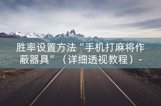 胜率设置方法“手机打麻将作蔽器具”（详细透视教程）-哔哩哔哩