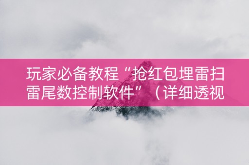 玩家必备教程“抢红包埋雷扫雷尾数控制软件”（详细透视教程）-哔哩哔哩