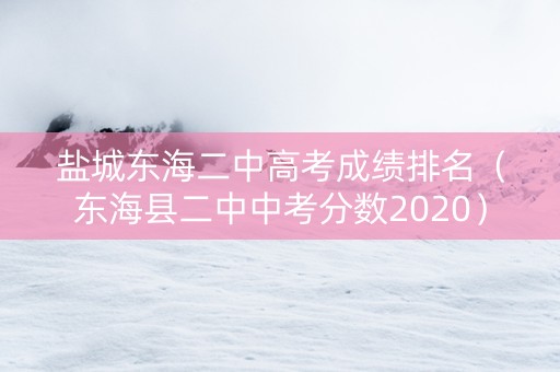 盐城东海二中高考成绩排名（东海县二中中考分数2020）
