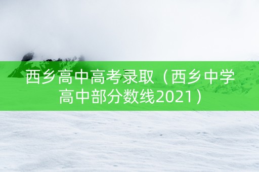 西乡高中高考录取（西乡中学高中部分数线2021）