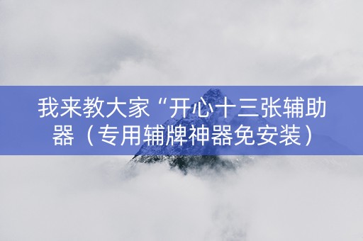 我来教大家“开心十三张辅助器（专用辅牌神器免安装）