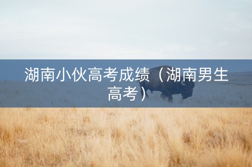 湖南小伙高考成绩（湖南男生高考）