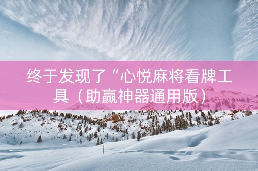 终于发现了“心悦麻将看牌工具（助赢神器通用版）