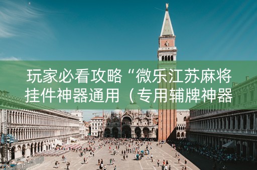 玩家必看攻略“微乐江苏麻将挂件神器通用（专用辅牌神器免安装）