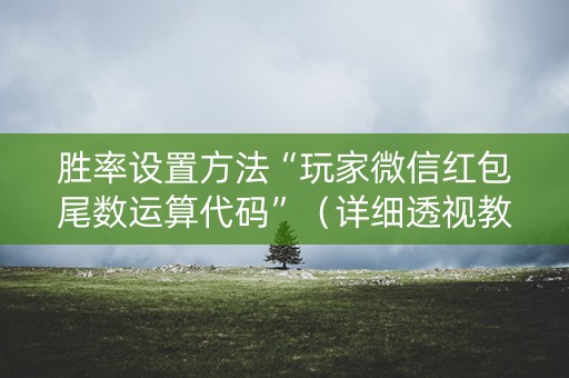 胜率设置方法“玩家微信红包尾数运算代码”（详细透视教程）-哔哩哔哩