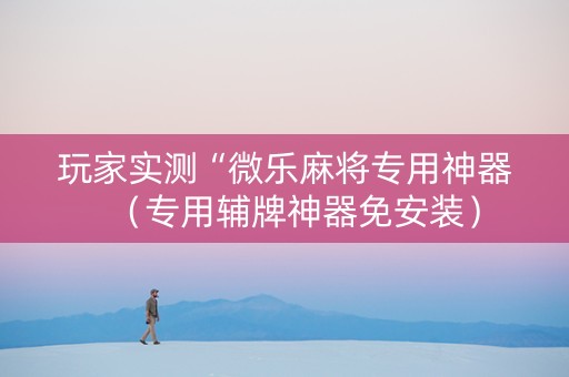 玩家实测“微乐麻将专用神器（专用辅牌神器免安装）
