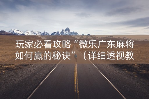 玩家必看攻略“微乐广东麻将如何赢的秘诀”（详细透视教程）-哔哩哔哩