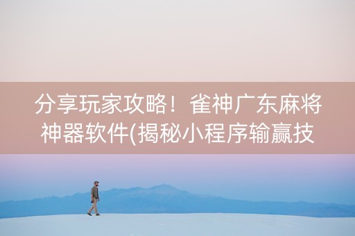 分享玩家攻略！雀神广东麻将神器软件(揭秘小程序输赢技巧)