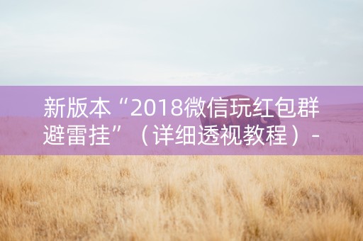 新版本“2018微信玩红包群避雷挂”（详细透视教程）-哔哩哔哩