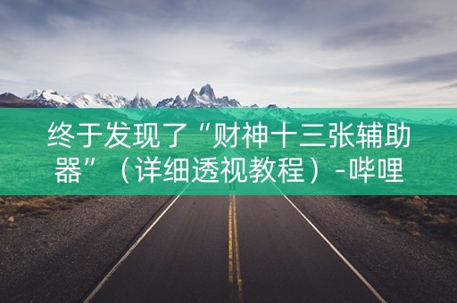 终于发现了“财神十三张辅助器”（详细透视教程）-哔哩哔哩