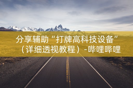 分享辅助“打牌高科技设备”（详细透视教程）-哔哩哔哩