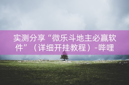 实测分享“微乐斗地主必赢软件”（详细开挂教程）-哔哩哔哩