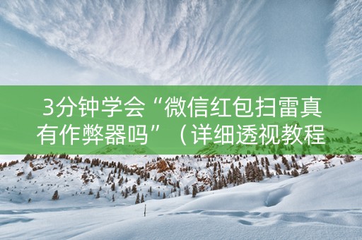3分钟学会“微信红包扫雷真有作弊器吗”（详细透视教程）-哔哩哔哩