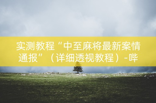 实测教程“中至麻将最新案情通报”（详细透视教程）-哔哩哔哩