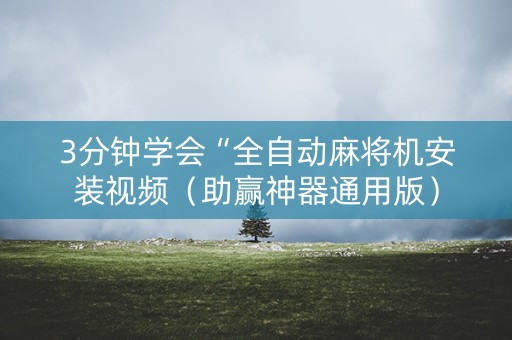3分钟学会“全自动麻将机安装视频（助赢神器通用版）