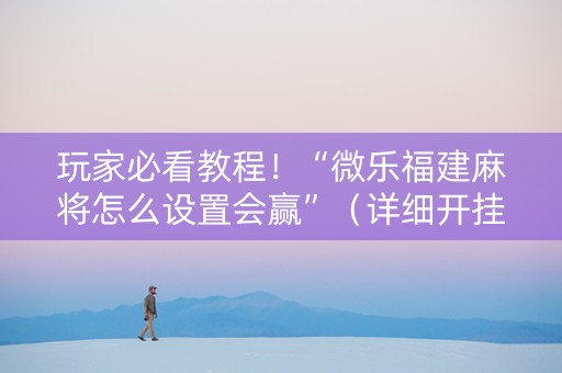 玩家必看教程！“微乐福建麻将怎么设置会赢”（详细开挂教程）-哔哩哔哩