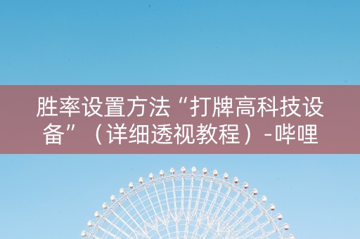 胜率设置方法“打牌高科技设备”（详细透视教程）-哔哩哔哩