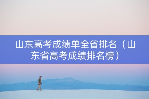 山东高考成绩单全省排名（山东省高考成绩排名榜）