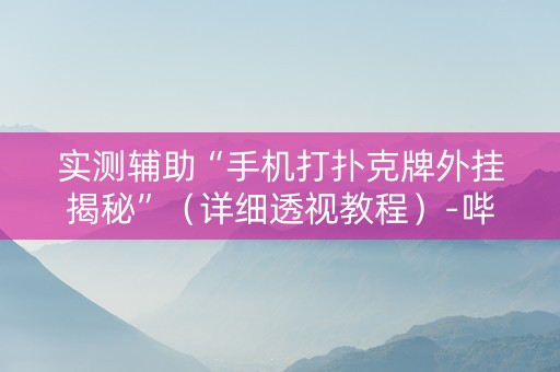 实测辅助“手机打扑克牌外挂揭秘”（详细透视教程）-哔哩哔哩