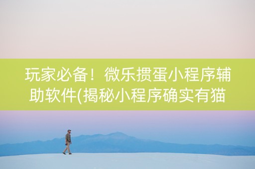 玩家必备！微乐掼蛋小程序辅助软件(揭秘小程序确实有猫腻)
