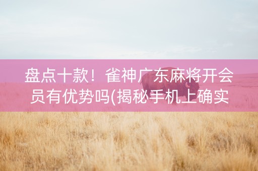 盘点十款！雀神广东麻将开会员有优势吗(揭秘手机上确实有猫腻)