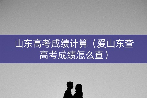 山东高考成绩计算（爱山东查高考成绩怎么查）