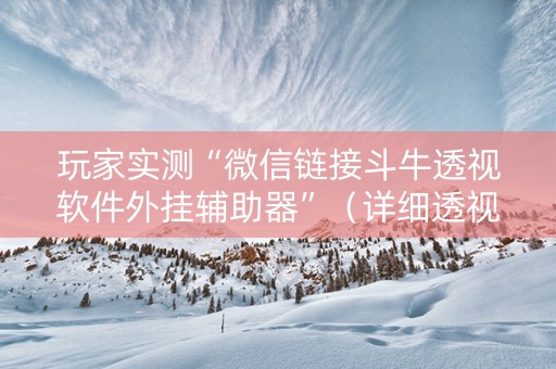 玩家实测“微信链接斗牛透视软件外挂辅助器”（详细透视教程）-哔哩哔哩
