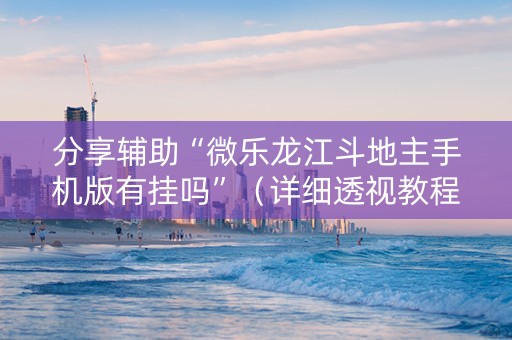 分享辅助“微乐龙江斗地主手机版有挂吗”（详细透视教程）-哔哩哔哩