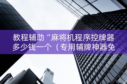 教程辅助“麻将机程序控牌器多少钱一个（专用辅牌神器免安装）