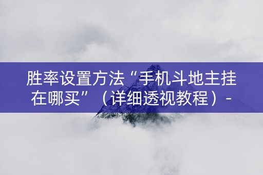 胜率设置方法“手机斗地主挂在哪买”（详细透视教程）-哔哩哔哩