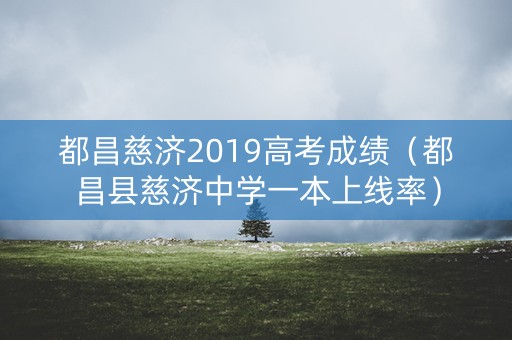 都昌慈济2019高考成绩（都昌县慈济中学一本上线率）