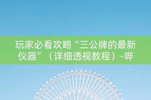 玩家必看攻略“三公牌的最新仪器”（详细透视教程）-哔哩哔哩
