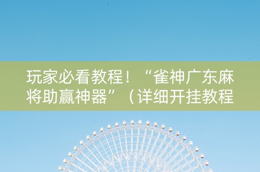 玩家必看教程！“雀神广东麻将助赢神器”（详细开挂教程）-哔哩哔哩