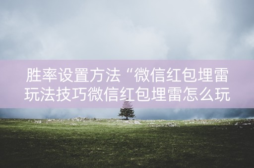 胜率设置方法“微信红包埋雷玩法技巧微信红包埋雷怎么玩”（详细透视教程）-哔哩哔哩