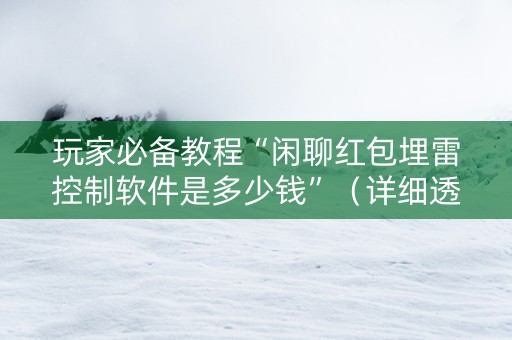 玩家必备教程“闲聊红包埋雷控制软件是多少钱”（详细透视教程）-哔哩哔哩