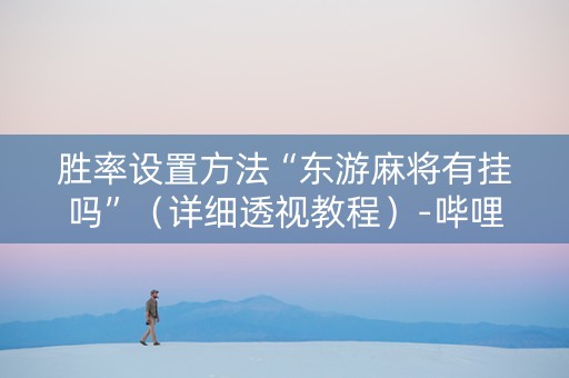 胜率设置方法“东游麻将有挂吗”（详细透视教程）-哔哩哔哩