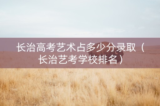 长治高考艺术占多少分录取（长治艺考学校排名）
