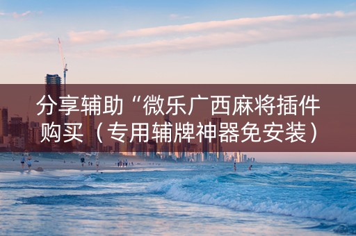 分享辅助“微乐广西麻将插件购买（专用辅牌神器免安装）
