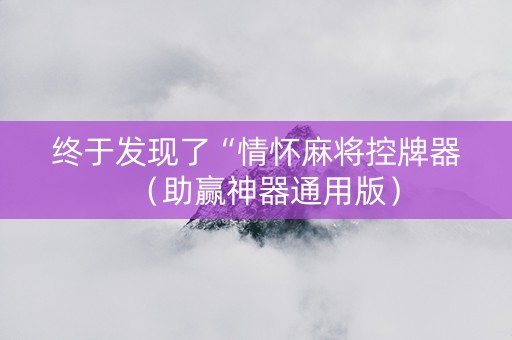 终于发现了“情怀麻将控牌器（助赢神器通用版）