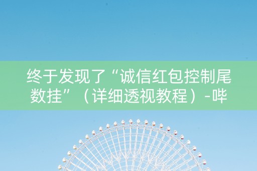 终于发现了“诚信红包控制尾数挂”（详细透视教程）-哔哩哔哩